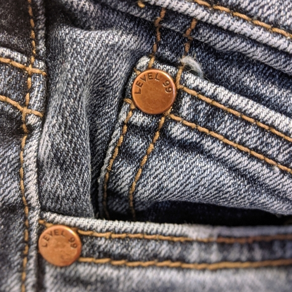 Level 99 Morgan Slouchy Straight Medium Blue Button Fly Denim - Picture 9 of 11